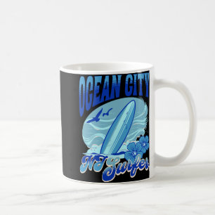 New Jersey Surfer Ocean City Nj Surfing Beach Sand Coffee Mug