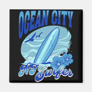 New Jersey Surfer Ocean City Nj Surfing Beach Sand Magnet