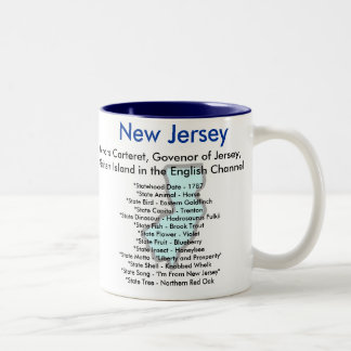New Jersey Symbols & Map Two-Tone Coffee Mug