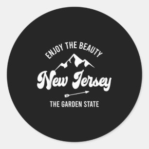 New Jersey - The Garden State - Enjoy The Beauty Classic Round Sticker