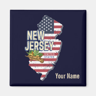 New Jersey United States Retro State Map USA Magnet