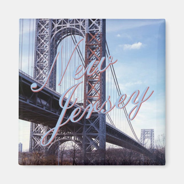 New Jersey USA State Souvenir Fridge Magnet (Front)