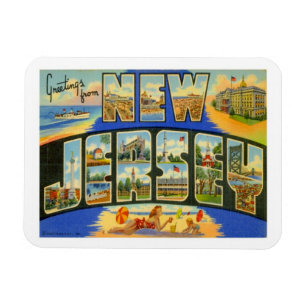 New Jersey Vintage States Travel Magnet