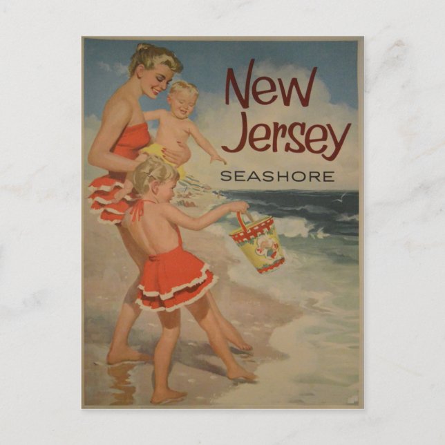 New Jersey Vintage Travel Poster Postcard (Front)
