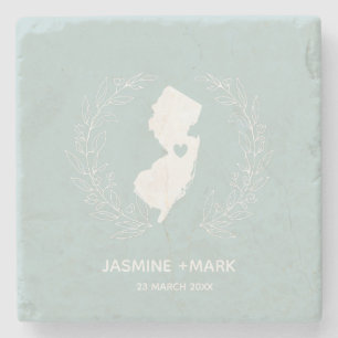 New Jersey wedding favours custom Stone Coaster