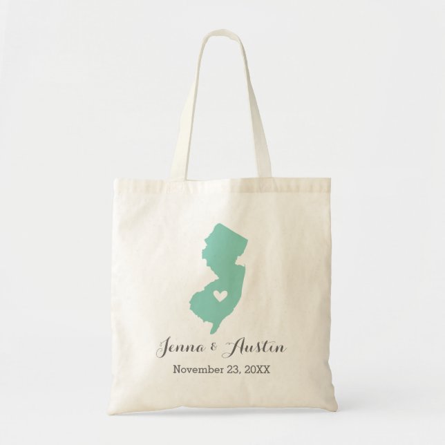 New Jersey Wedding Welcome Tote Bag (Front)