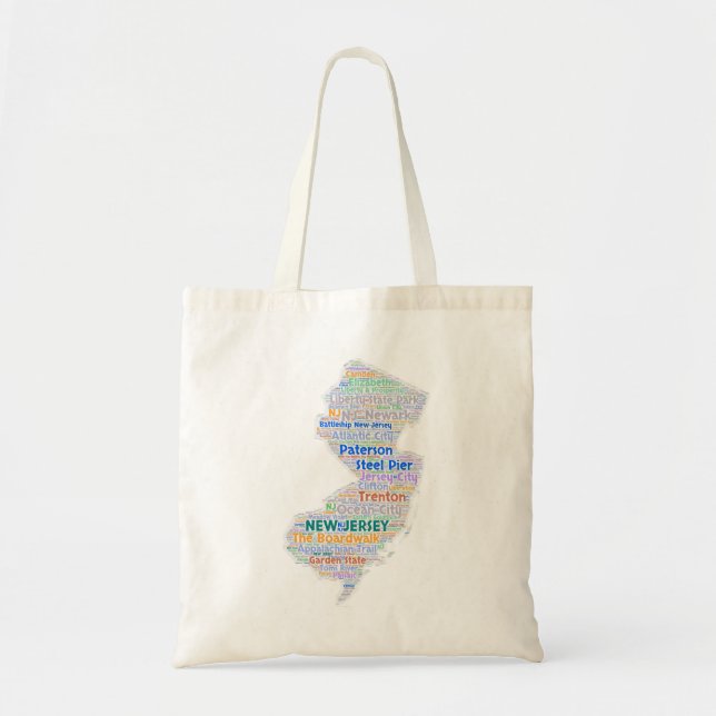 New Jersey Word Cloud Tote Bag (Front)