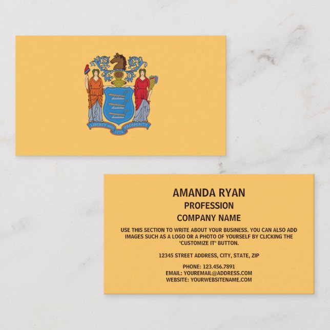 New Jerseyan Flag, Flag of New Jersey Business Card (Front/Back)