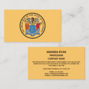 New Jerseyan Seal, Seal of New Jersey Business Card