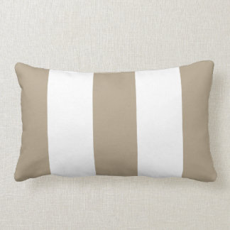New Khaki & White Stripe Lumbar Pillow Gift