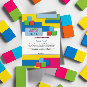 New Kid On The Block Adoption Foster Baby Shower Thank You Card