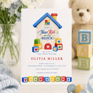 New Kid on the Block Baby Shower Invitation