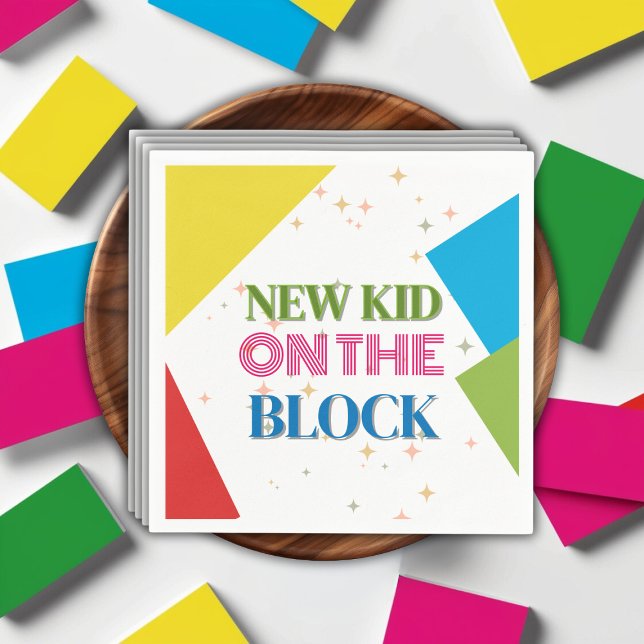 New Kid on the Block Colourful Baby Shower Napkin (Creator Uploaded)