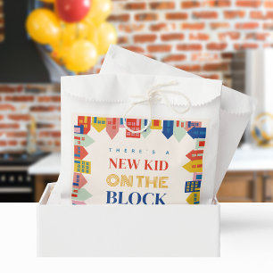 New Kid On The Block Houses Neutral Baby Shower Favour Bags