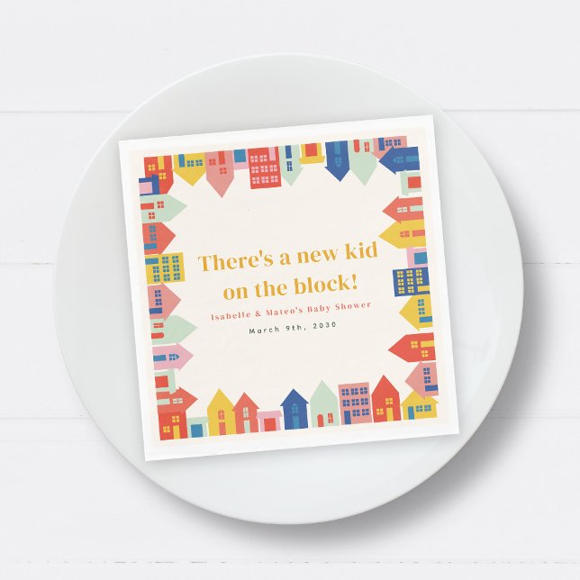 New Kid On The Block Neighbourhood Baby Shower Napkin (Creator Uploaded)