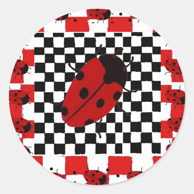 New Lady Bugs Classic Round Sticker (Front)