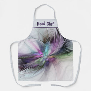 New Life, Colorful Abstract Fractal Art Fantasy Apron