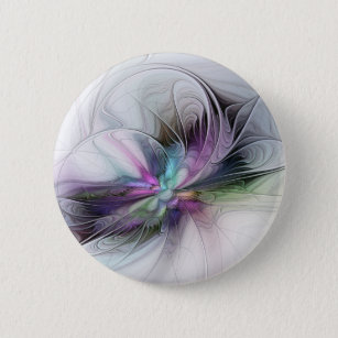 New Life, Colourful Abstract Fractal Art Fantasy 6 Cm Round Badge