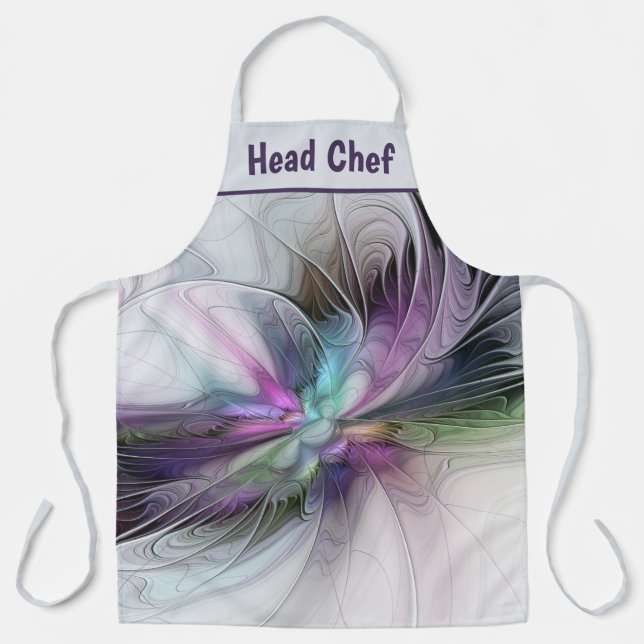 New Life, Colourful Abstract Fractal Art Fantasy Apron (Front)