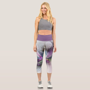 New Life, Colourful Abstract Fractal Art Fantasy Capri Leggings