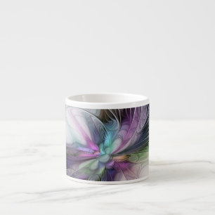 New Life, Colourful Abstract Fractal Art Fantasy Espresso Cup