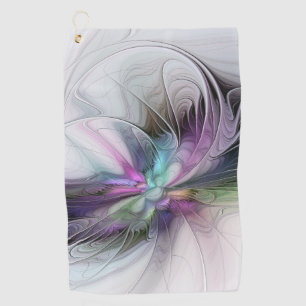 New Life, Colourful Abstract Fractal Art Fantasy Golf Towel