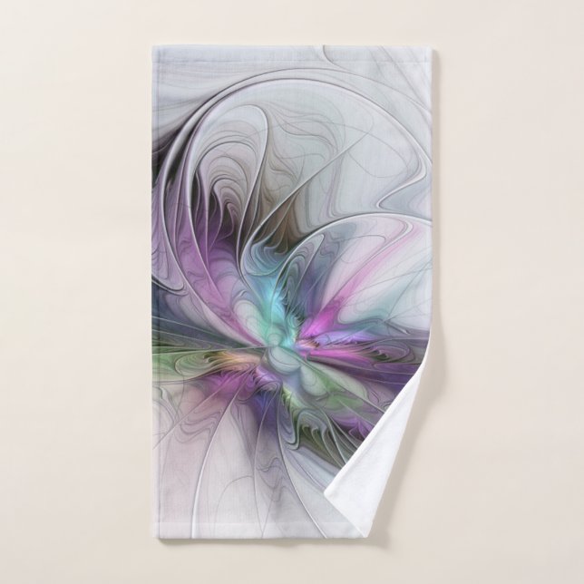 New Life, Colourful Abstract Fractal Art Fantasy Hand Towel (Hand Towel)