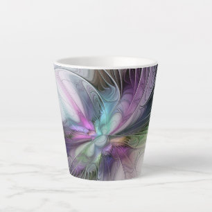 New Life, Colourful Abstract Fractal Art Fantasy Latte Mug