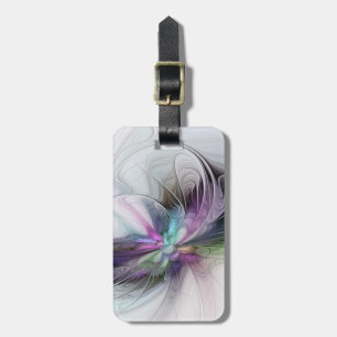 New Life, Colourful Abstract Fractal Art Fantasy Luggage Tag