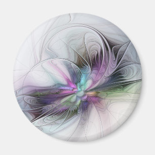 New Life, Colourful Abstract Fractal Art Fantasy Magnet