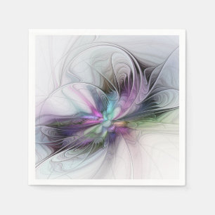New Life, Colourful Abstract Fractal Art Fantasy Napkin