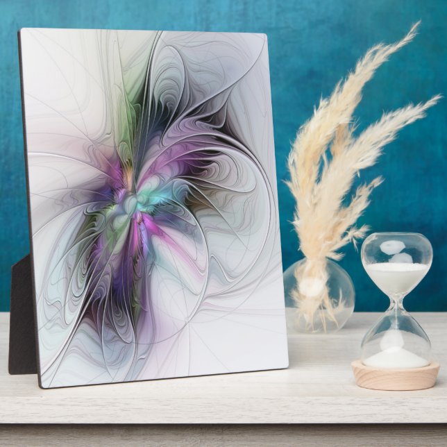 New Life, Colourful Abstract Fractal Art Fantasy Plaque (Side)