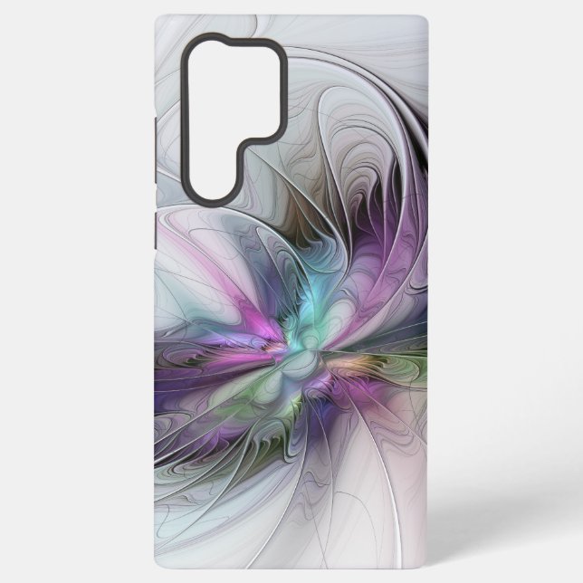 New Life, Colourful Abstract Fractal Art Fantasy Samsung Galaxy S22 Ultra Case (Back)