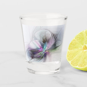 New Life, Colourful Abstract Fractal Art Fantasy Shot Glass