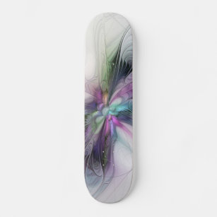 New Life, Colourful Abstract Fractal Art Fantasy Skateboard