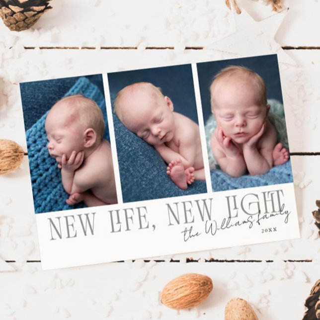 New Life New Light White Birth Announcement (Creator Uploaded)