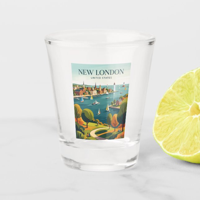 New London Connecticut Shot Glass (Front)
