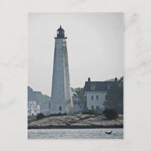 New London Harbour Light River View Postcard