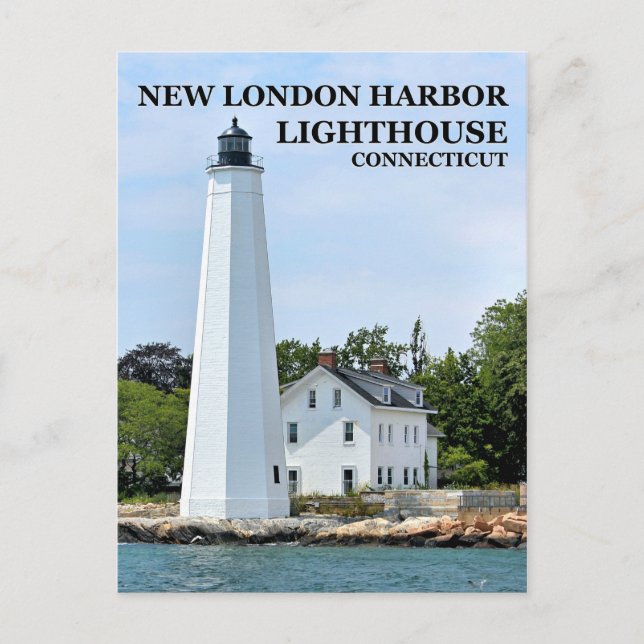 New London Harbour Lighthouse, Connecticut Postcar Postcard (Front)