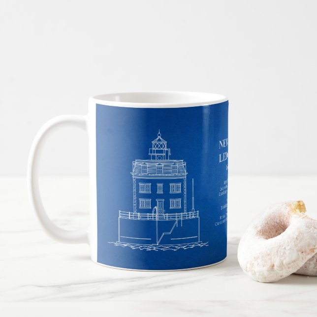 New London Ledge Lighthouse - Connecticut – AD Coffee Mug (With Donut)