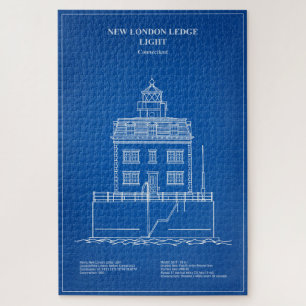 New London Ledge Lighthouse - Connecticut – AD Jigsaw Puzzle