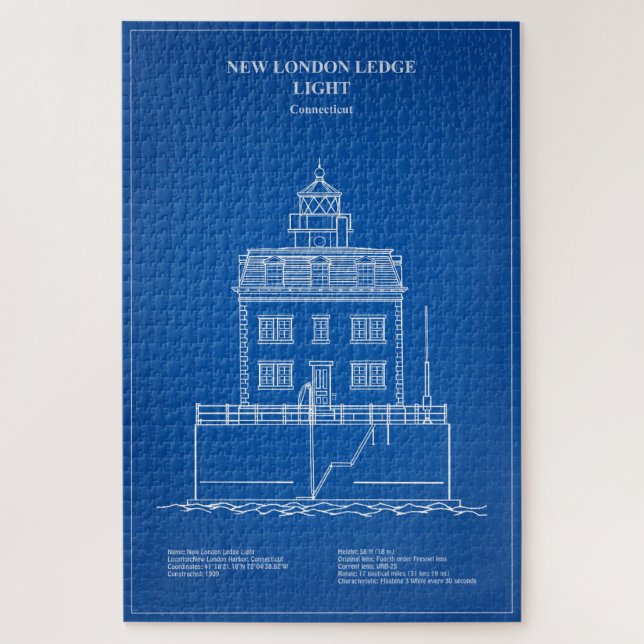 New London Ledge Lighthouse - Connecticut – AD Jigsaw Puzzle (Vertical)