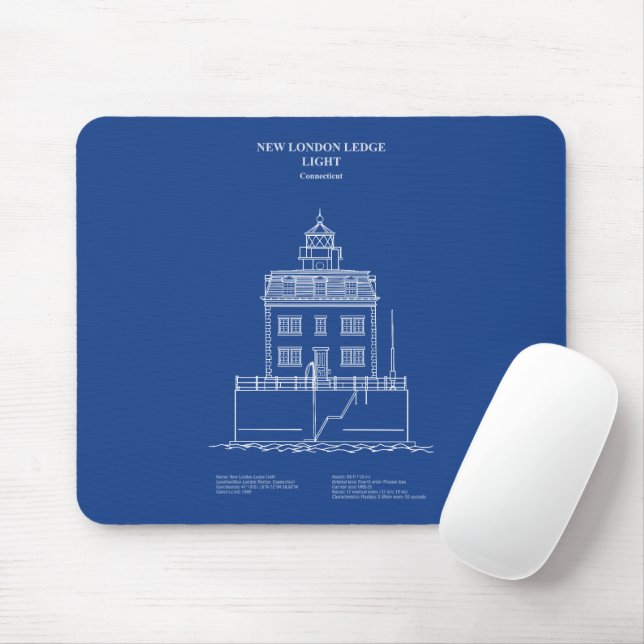 New London Ledge Lighthouse - Connecticut – AD Mouse Pad (With Mouse)