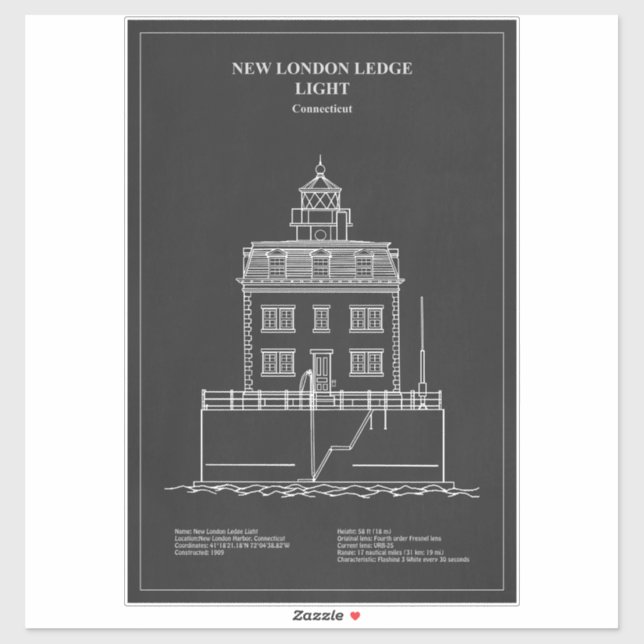 New London Ledge Lighthouse - Connecticut – PD (Sheet)