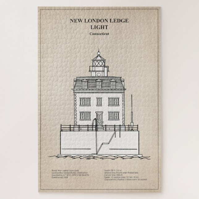 New London Ledge Lighthouse - Connecticut - SBD Jigsaw Puzzle (Vertical)
