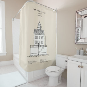 New London Ledge Lighthouse - Connecticut - SBD Shower Curtain