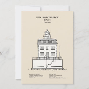 New London Ledge Lighthouse - Connecticut - SBD Thank You Card