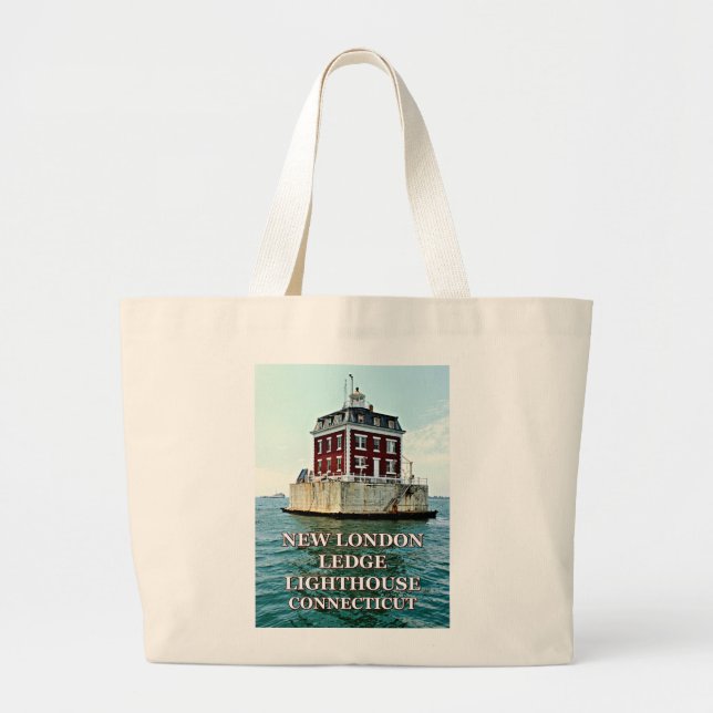 New London Ledge Lighthouse, Connecticut Tote Bag (Front)