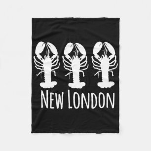 New London Nautical Coastal Lobster Fishing Sailin Fleece Blanket