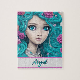New London Princess with Turquoise Hair and Eyes Jigsaw Puzzle